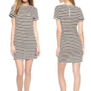 Alice + Olivia by stacey bendet striped short sleeve linen blend dress